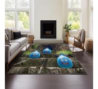 MeeTe Dragon Quest XI Carpet Living Room Wash-free Wipeable Waterproof Bedroom Floor Mat Bedside Solid Color Light Luxury High-end (DQ 03,80x120 cm)