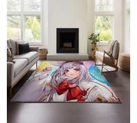 MeeTe Granblue Fantasy Living Room Carpet French Retro Home Full-covered Non-slip Mat Anti-cat Scratching Water-absorbing and Stain-resistant (GF 03,120x160cm)