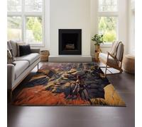 MeeTe Horizon Zero Dawn Rugs Living Room 120x160cm, Area Rugs for Bedroom, Machine Washable Anti Slip Soft Fluffy Shaggy Tie-dye Floor Carpet (HZD 01,80x160cm)