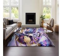 MeeTe Living Room Carpet, Heaven Burns Red Short Pile Carpets Decoration Fluffy Soft Washable & Anti-slip Modern Plain Carpet for Children's Room, Bedside Rug Mat (HBR 02,140x200cm)