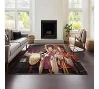 MeeTe Thickened Imitation Cashmere Azur Lane Carpet Nordic Moroccan Living Room Bedroom Sofa Coffee Table Blanket Ethnic Style American Country Retro (AZ 02,150x200 cm)