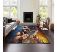 MeeTe Thickened Imitation Cashmere Hearthstone Heroes of Warcraft Carpet Nordic Moroccan Living Room Bedroom Sofa Coffee Table Blanket Ethnic Style American Country Retro (HOF 01,45x120cm)