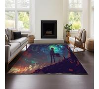 MeeTe Thickened Imitation Cashmere Rick Sanchez Carpet Nordic Moroccan Living Room Bedroom Sofa Coffee Table Blanket Ethnic Style American Country Retro (Rick 04,100x150 cm)
