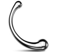 Meeteel 19 cm Double Dildo Butt Plug Metal Plug with Double Head and Hook, Prostate and G-Spot Stimulator for Men and Women, Sex Toy for Couples