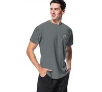 MeetHoo Men’s Rash Vest, Rash Guard UV T Shirt UPF 50+ Top Sun Protection Short Sleeve Tee for Surfing Running Swimming Dark Gray