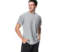 MeetHoo Men’s Rash Vest, Rash Guard UV T Shirt UPF 50+ Top Sun Protection Short Sleeve Tee for Surfing Running Swimming Gray