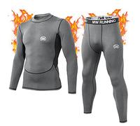 MeetHoo Men’s Thermal Underwear Set, Compression Base Layer Sports Long Johns Fleece Lined Winter Gear Running Skiing