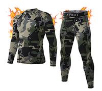 MeetHoo Men’s Thermal Underwear Set, Compression Base Layer Sports Long Johns Fleece Lined Winter Gear Running Skiing