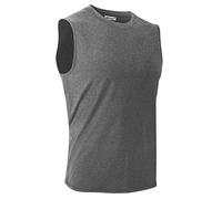 MeetHoo Men's Compression Shirt Slimming Sleeveless Shapewear Men Vest Seamless Undershirt Body Shaper Tank Top Workout Sport Grey