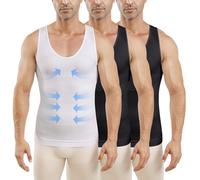 MeetHoo Men's Compression Shirt Slimming Sleeveless Shapewear Men Vest Seamless Undershirt Body Shaper Tank Top Workout Sport