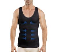 MeetHoo Men's Compression Shirt Slimming Sleeveless Shapewear Men Vest Seamless Undershirt Body Shaper Tank Top Workout Sport