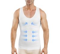 MeetHoo Men's Compression Shirt Slimming Sleeveless Shapewear Men Vest Seamless Undershirt Body Shaper Tank Top Workout Sport