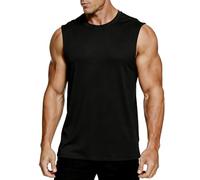 MeetHoo Men's Compression Shirt Slimming Sleeveless Shapewear Men Vest Seamless Undershirt Body Shaper Tank Top Workout Sport Black