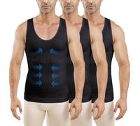 MeetHoo Men's Compression Shirt Slimming Sleeveless Shapewear Men Vest Seamless Undershirt Body Shaper Tank Top Workout Sport