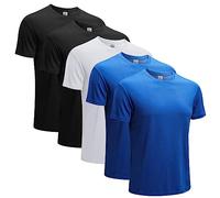 MeetHoo Men's Sports, Running, Short Sleeve, Functional, Breathable, Quick-Drying T-Shirt, 2Black+2Blue+1White, L