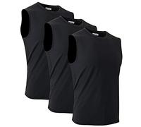 MeetHoo Mens T1 Shirt, 3 Pack:black+black+black, XL UK