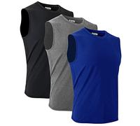 MeetHoo Mens T1 Shirt, Black+gray+blue, XXL UK