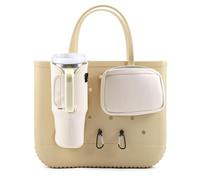 MEETI 4PCS Organizer Holder for Bogg Bag, Accessories for Bogg Bags, Phone & Cup Holder Compatible with Bogg Bag Original, Cream, Beach Style