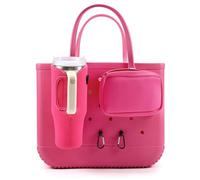 MEETI 4PCS Organizer Holder for Bogg Bag, Accessories for Bogg Bags, Phone & Cup Holder compatible with Bogg Bag Original, Rose red, Beach Style