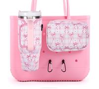 MEETI 4PCS Organizer Holder for Bogg Bag, Accessories for Bogg Bags, Phone & Cup Holder compatible with Bogg Bag Original (Cute Bows)