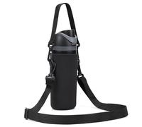 MEETI Neoprene Water Bottle Carrier Bag with Adjustable Shoulder Strap for Owala 24 OZ Tumbler, Insulated Water Bottle Cover for Owala FreeSip Insulated Water Bottle (Black, 24 OZ)