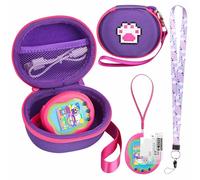Meetikar Carrying Case for Tamagotchi, Travel Case Compatible with Tamagotchi Uni, Pix, Original & Nano, Protective Case with Neck Strap, Lanyard & Screen Protector (Not Included Machine) (Purple)