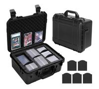 Meetikar Toploader Storage Box for 3" x 4" 35pt Rigid Card, Top Loader Card Hard Storage Case with 5 Foam Dividers, Waterproof Graded Card Storage Box for PSA/CSG/CGC/SGC/BGS Sports Cards
