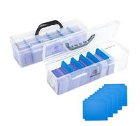 Meetikar Trading Card Storage Box Compatible with 200+ Toploaders 1000+ Magic Commander, Yugioh, TCG Cards, Toploader Storage Box Includes 5 movable Dividers fit for MTG Card Storage (2)