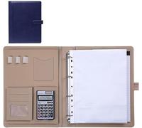 Meeting Folder, 4 Ring Binder Interview Conference Organizer for Women Men(Blue)