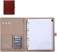 Meeting Folder, 4 Ring Binder Interview Conference Organizer for Women Men(Bruin)