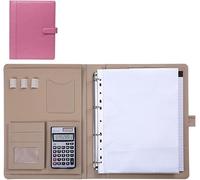 Meeting Folder, 4 Ring Binder Interview Conference Organizer for Women Men(Roze)