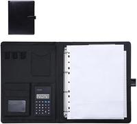 Meeting Folder, 4 Ring Binder Interview Conference Organizer for Women Men(Svart)