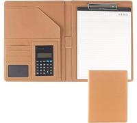 Meeting Folder, A4 Conference Clipboard Foldover with Cover Writing Work Folio Refillable Organiser(Geel)