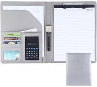Meeting Folder, A4 Size Clipboard Interview Conference Legal Document Organizer for Women/Men(Light Gray)