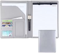 Meeting Folder, A4 Size Clipboard Interview Conference Legal Document Organizer for Women/Men(Light Gray)