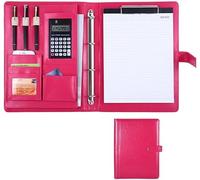 Meeting Folder, Case Ring Binder File Resume Document Pocket(Roze)