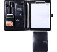 Meeting Folder, Case Ring Binder File Resume Document Pocket(Svart)