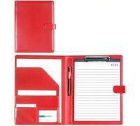 Meeting Folder, Clipboard Folder for Legal Pad Holder A4 Writing Pad for Business School Office Conference Clip Boards(Rood)