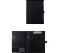 Meeting Folder, Clipboard Folder Legal Pad Holder Letter Size A4 Writing Pad for Business School Office Conference Clip Boards(Svart)
