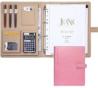Meeting Folder, Executive File Legal Document Organizer with Pockets for Men Women(Roze)
