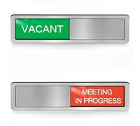 Meeting in Progress Door Sign, Vacant Occupied Signs, Magnetic Office Door Signs, Privacy Slider Sign for Conference Room, Home Office, Therapy Tells Whether Room Available or in a Meeting