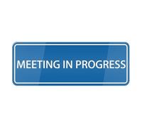 Meeting In Progress Please Come Back Sign For House Door, Plastic Self-Adhesive Signs For Business Home, 3 X 10 Inches Acrylic For Office Gate Window