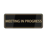 Meeting In Progress Please Come Back Sign For House (With Strong Adhesive Tape), 3" X 10" For Home & Office,Acrylic Signs For Front Door/Wall/Window, Clear And Easy To Read