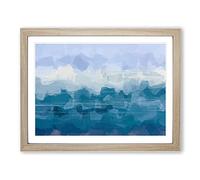 Meeting In The Middle In Abstract Modern Art Framed Print | A4 Oak Framed Wall Art | Ready to Hang | Abstract Fantasy Picture | Living Room Bedroom Lounge Office