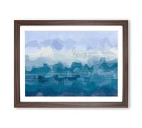 Meeting In The Middle In Abstract Modern Art Framed Print | A4 Walnut Framed Wall Art | Ready to Hang | Abstract Fantasy Picture | Living Room Bedroom Lounge Office
