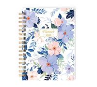 Meeting Note Journal, 2026 Planner Notebook with Wirebound Pages and Floral Cover for Study Schedules, Desk Reference Agenda Workbook Planning Record Appointment Lesson Organizer Routine Journal Study