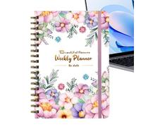 Meeting Notebook,53-page Adjustable Task Layouts A5 Spiral Bound Calendar Notebook | Daily Work Planner | for Habit Reading Health Mental Study Task Home Cleaning Workout Offices Party Birthday Travel