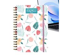 Meeting Notebook for Work - 53 Page A5 Spiral Bound for Portable Office Supplies | Daily Work Planner for Habits, Health, Mental Learning, Task, House Cleaning, Exercise, Where