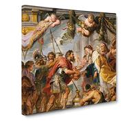 Meeting Of Abraham And Melchizedek by Peter paul rubens Canvas Print | Gallery Wrapped 30mm Frame Wall Art | 14x14 inches | Ready to Hang | Classic Picture | Living Room Bedroom Lounge Office