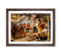 Meeting Of Abraham And Melchizedek By Peter Paul Rubens Classic Painting Framed Wall Art Print, Ready to Hang Picture for Living Room Bedroom Home Office Décor, Walnut A2 (64 x 46 cm)